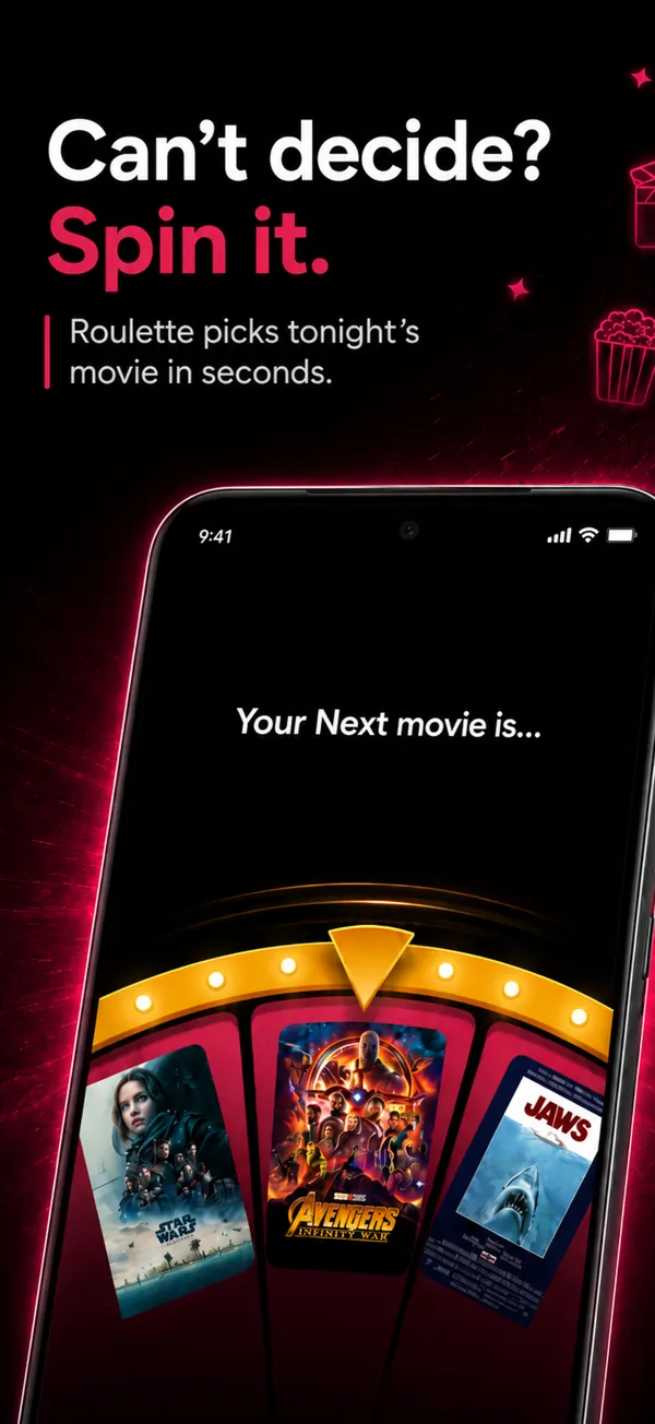 The Movie App roulette picking a movie