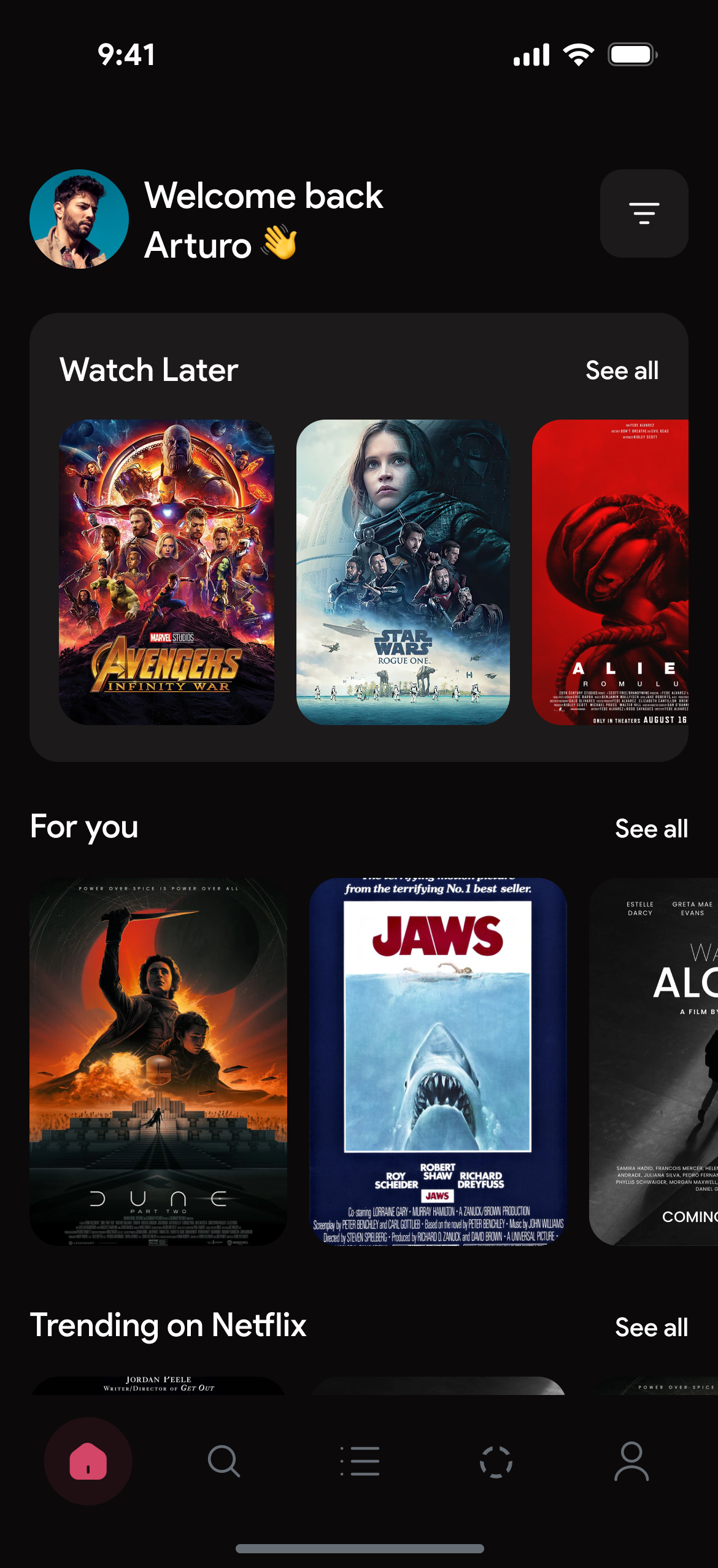 The Movie App Interface